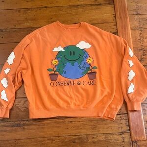 PacSun Vibrant Orange Eco-Friendly Sweatshirt